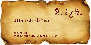Ulbrich Éva névjegykártya